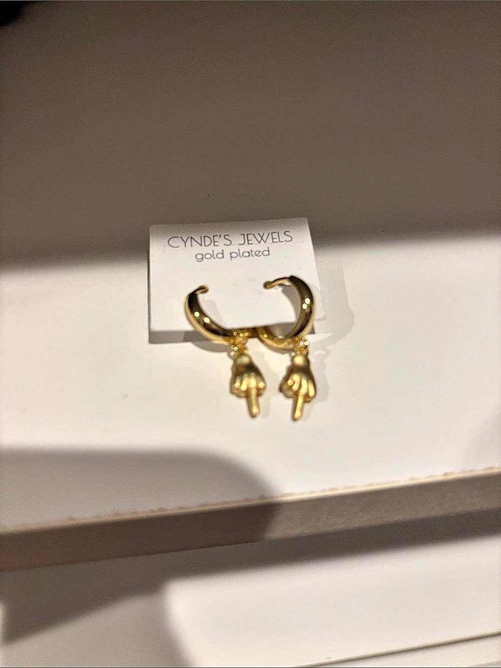 Cynde's Jewels Gold-Plated Charm Hoop Earrings NWT